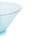 A clear polycarbonate serving bowl with a jade rim.