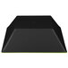 A black rectangular melamine bowl with a green and black square top.