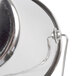 A stainless steel mini pail with a handle.