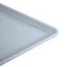 A close-up of a Cambro slate blue dietary tray.