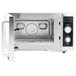 A silver Vollrath commercial microwave with a door open.
