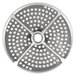 A circular metal Hobart hard cheese grater plate with holes.