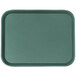 A close-up of a Cambro Sherwood Green Fast Food Tray with a textured surface.