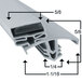 A white plastic equivalent magnetic door gasket profile for a Delfield 1702796.