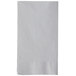 A silver and gray 2-ply paper dinner napkin with a small edge.