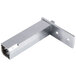 A stainless steel self-closing door hinge bracket with screws.