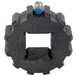 A black circular Lincoln conveyor drive sprocket with a blue screw in it.