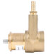 A brass Cornelius water pump with a gold finish.
