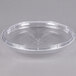 A clear plastic bowl with a clear plastic lid for a Cornelius refrigerated beverage dispenser.