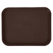 A brown GET fast food tray with a textured surface.