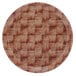 A close-up of a brown and white Cambro basketweave tray with a checkered pattern.