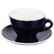 A CAC blue and white Venice cup and saucer.