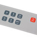 A grey TurboChef keypad with buttons and a red square with white text.