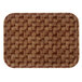 A brown rectangular Cambro tray with a woven pattern.