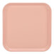 A square pink tray with a white background.