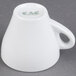 A white CAC E-3 Venice espresso cup with a saucer.