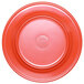 A red Elite Global Solutions melamine plate with a logo on it.