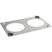 A stainless steel plate with two holes for Nemco 7 Qt. Insets.