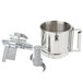 A silver stainless steel bowl kit for a Robot Coupe food processor.