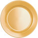 A close up of a yellow Elite Global Solutions melamine plate with a white background.