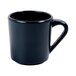 An Elite Global Solutions Lapis melamine mug with a handle in black.
