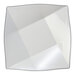 A white Elite Global Solutions square plate with black trim.