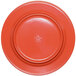 An Elite Global Solutions Rio Spring Coral melamine plate in red.