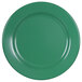 A green plate with a white circle.