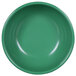 An Elite Global Solutions Rio Autumn Green melamine bowl with a circular edge on a white background.