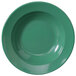 A close-up of a green Elite Global Solutions melamine bowl.