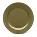 A close-up of an Elite Global Solutions Urban Naturals Lizard melamine plate with a brown color on a white background.