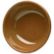 A close-up of a brown Elite Global Solutions melamine bowl.