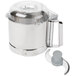 A stainless steel bowl kit with a Robot Coupe lid.