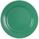 An Elite Global Solutions Rio Autumn Green melamine plate with a white background.