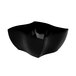 A black Elite Global Solutions melamine bowl with a curved edge.