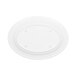 A white oval melamine platter with dots.