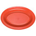 An Elite Global Solutions Rio Spring Coral melamine oval platter in red.