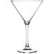 An Arcoroc clear martini glass with a long stem.
