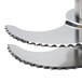 A Robot Coupe 27383 Coarse Serrated S Blade, a metal object with two curved blades.