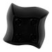 A black Elite Global Solutions square melamine bowl with four wave-like designs.