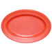 A red oval Elite Global Solutions melamine platter.