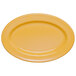 A yellow Elite Global Solutions oval melamine platter.