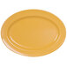 A yellow oval platter with a white border.