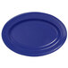 An Elite Global Solutions winter purple oval melamine platter with a white border.