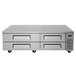 A stainless steel Turbo Air chef base with four drawers.