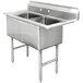 An Advance Tabco stainless steel sink with two compartments.