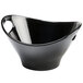 A black Elite Global Solutions small oval bowl with a handle.