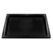 A black rectangular platter with a black border.
