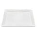 A white rectangular melamine tray with a white border.