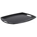 A black rectangular Elite Global Solutions Bilbao tray with two handles.